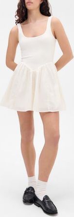 BDG Daphne Fit & Flare Minidress in White at Nordstrom, Size Large