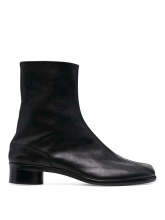 Maison Margiela Low heeled leather boots with logo