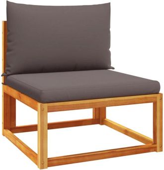 vidaXL Vidaxl - Sof&aacute; De Jard&iacute;n Sin Brazos Con Cojines De Madera De Acacia Y Rat&aacute;n