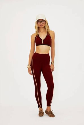 Beach Riot Nella High Rise Leggings In Maroon Merlot Colorblock