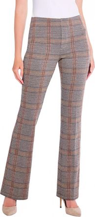 Nic+Zoe Sketched Plaid Bootcut Pants In Nuetral Multi