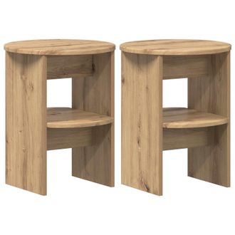 vidaXL Armario Auxiliar 2 Pcs Roble Artesanal &Oslash;40 X 50 Cm Vidaxl