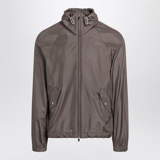 Brunello Cucinelli Brunello Cucinelli Taupe Silk Blend Jacket