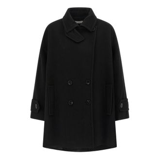 Alberto Biani Dames, Mantels, Zwart, Maat: 2XS Wol
