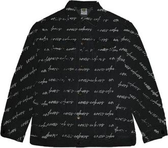 Cross Colours Signature Print Classic Jean Jacket in Black at Nordstrom, Size X-Large