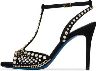 Loriblu Jewel Sandal - Dames - Sandalen met hakken - Zwart - 36 EU - Leer - Schoenen