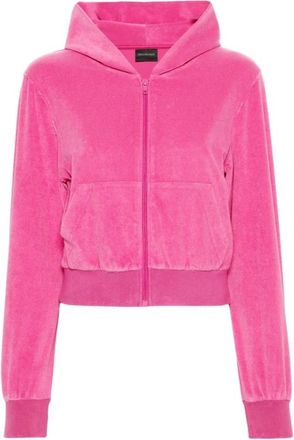 Balenciaga Roze Velvet Rits Hoodie Sweater - Dames - Vesten met rits - Roze - M - Hoodies & sweatvesten