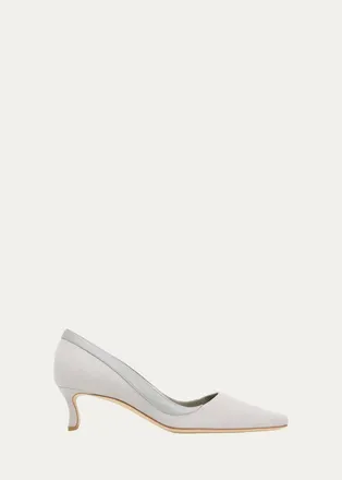 Manolo Blahnik 50mm Armelia Mixed Leather Pumps