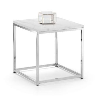 Julian Bowen Scala Lamp Table White Marble & Chrome - Julian Bowen | TJ Hughes