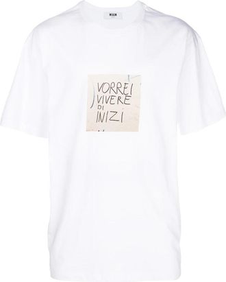 Msgm T Shirt Bianco-Uomo