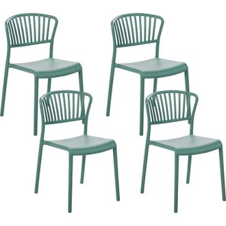 Beliani Set of 4 Garden Chairs GELA Mint Green