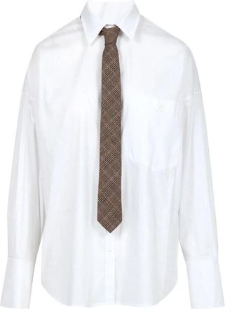 Aniye By Poplin Blouse met Strik - Dames - Overhemden - Wit - S - Katoen - Overhemden