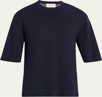 Officine G&eacute;n&eacute;rale Mens Boris Lyocell and Wool Knit Crewneck T-Shirt