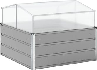 vidaXL Jardinera Gris Claro 100 X 100 X 77 Cm Acero Galvanizado Vidaxl