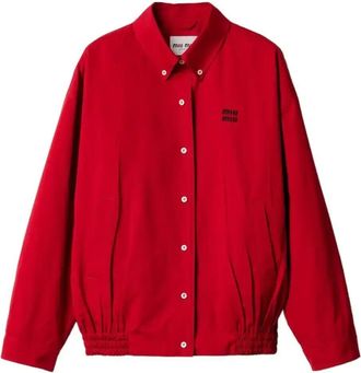 Miu Miu Poplin Bomber Jacket - Womens - Cotton