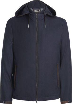 Ermenegildo Zegna hooded wool jacket - men - Wool/Wool/Cashmere/Silk/Polyester - 52 - Blue