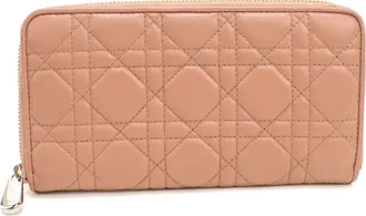 Dior Pink Leather Long Wallet (Bi-Fold) (Pre-Owned)