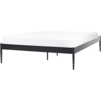 Beliani Beliani - Cama Con Somier De Metal Negro 140 X 200 Cm Listones Industrial Vaurs