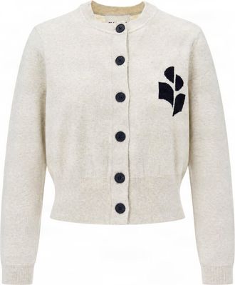 Isabel Marant Cropped Button-Closure Cardigan with Round Neckline