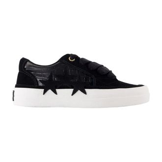 Amiri Schoenen, Heren, Zwart, 44 EU, Leer, Zwarte leren Skate Sneakers