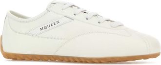 Alexander McQueen Womens Ivory Leather Boxe Sneakers Offwhitewhite