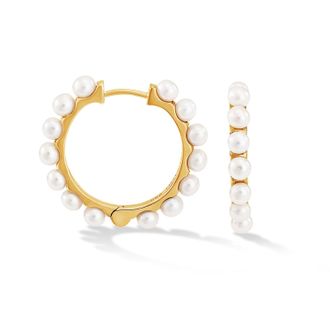 Dower & Hall Large Timeless Pearl Huggie Hoops