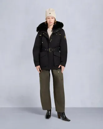 Moose Knuckles Womens Gold Series Nova Shearling Trim 3q Jacket