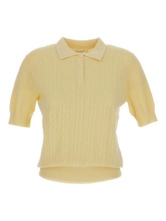 Lisa Yang ribbed polo top - Yellow