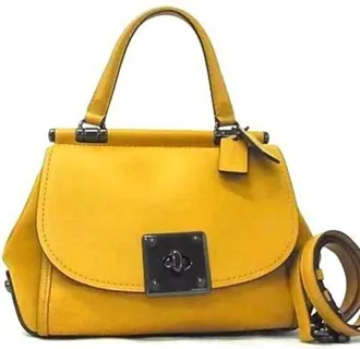 Coach Yellow Leather Handbag Shoulder Bag Tote Bag (Pre-Owned)