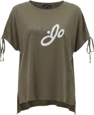 Liu Jo T-shirt met trekkoordmouwen - Dames - T-shirts - Groen - XL - Tops
