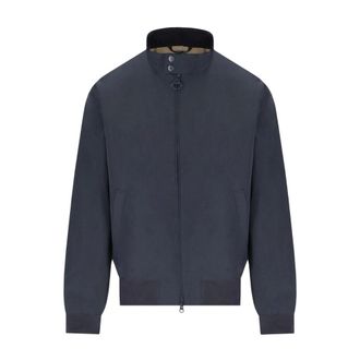 Barbour Bomber Jackets, male, Blue, Size: 2XL Navy Casual Jacket with Zip Closure