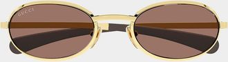 Gucci Mens Oval Metal Sunglasses