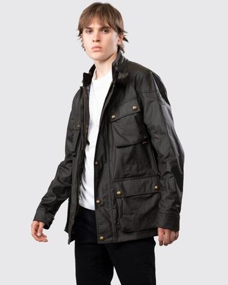 Belstaff Fieldmaster Mens Waxed Jacket - Olive Cotton - Size 40 (Chest)