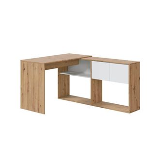 For&eacute;s Escritorio modulable con puertas l108 cm - decor blanco y roble