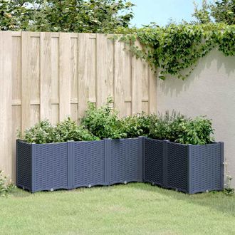 vidaXL Jardinera Pp Azul Gris 160x120x53 Cm Vidaxl