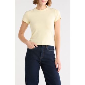 Good American Super Stretch Baby Tee in Light Ray001 at Nordstrom Rack, Size X-Small