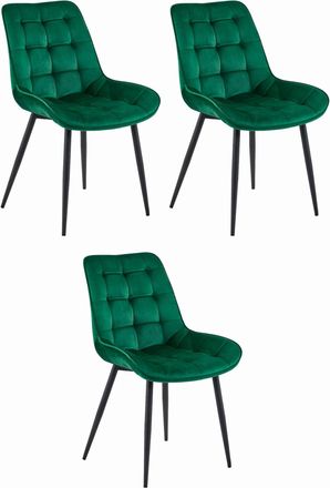 OEM Silla Bera - Terciopelo Verde Oscuro / Patas Negras X 3