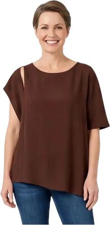 Am&eacute;lie & Am&eacute;lie Acosse Top - Dames - T-shirts - Bruin - S/M - Tops