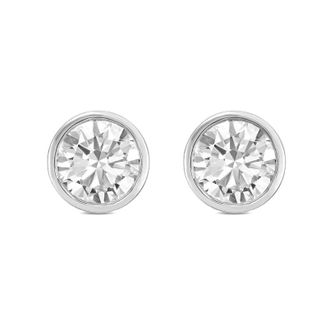 Diana M. Jewels 14KT WHITE GOLD LAB GROWN ROUND STUDS IN A BEZEL SETTING WEIGHING 4.00 CTS TW