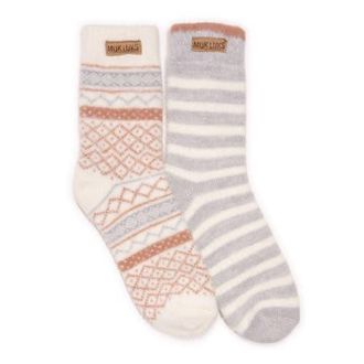 Muk Luks Sweater Socks 2 Pair Pack in Canyon Rose/grey Pack at Nordstrom
