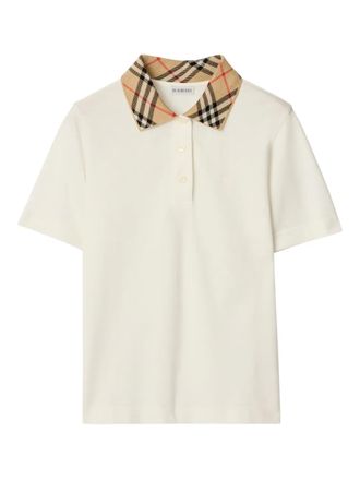 Burberry Check poloshirt met kraag - Beige