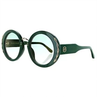 Elie Saab Womens Es 013/s Oval Sunglasses In Green/green Lenses