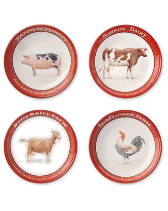 Certified International Vintage Farm Set Of 4 Soup Bowls