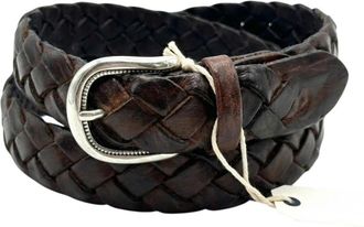 Alberto Luti Gevlochten leren riem - Heren - Riemen - Bruin - 105 CM - Leer - Accessoires