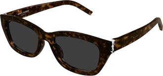Saint Laurent M153 Zonnebril - Dames - Zonnebrillen - Bruin - 55 MM - Accessoires