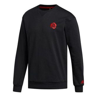adidas Rose Crew Fleece Stay Warm Casual Sports Pullover Round Neck Black FP8368
