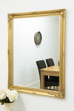MirrorOutlet Buxton Gold Large Leaner Mirror 140 x 109 CM | Size: 1 Pack