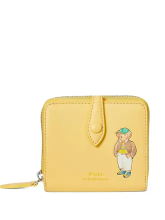 Polo Ralph Lauren bear-print wallet - women - Cotton/Leather - One Size - Yellow