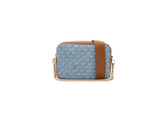 Michael Kors Bryant Medium Double Zip Chain Camera Crossbody Cross Body Womens Handbags New Horizon, Leather/Polyester