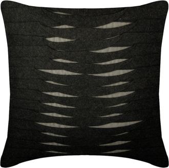 OEM Funda De Almohada Gris, 45x45 Cm (18x18 Pulgadas), Funda De Coj&iacute;n Gris Carb&oacute;n, Funda De Almohada Cuadrada De Fieltro Con Textura Plisada, Estilo De De